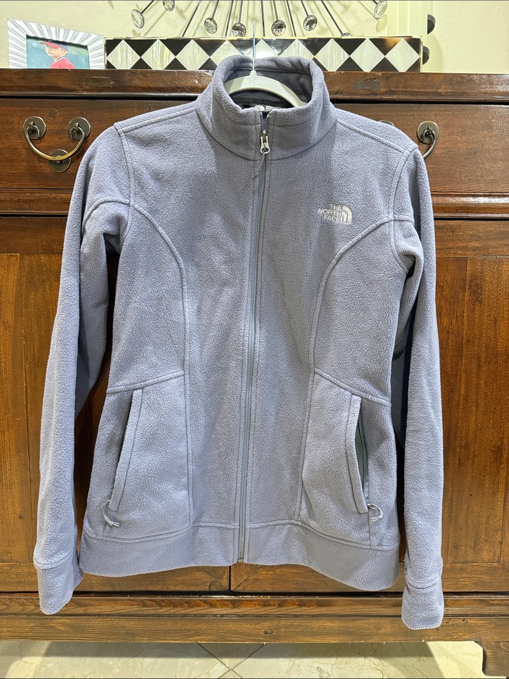 The North Face Women's Light Lavender/Grey Zip-Up Fleece Jacket